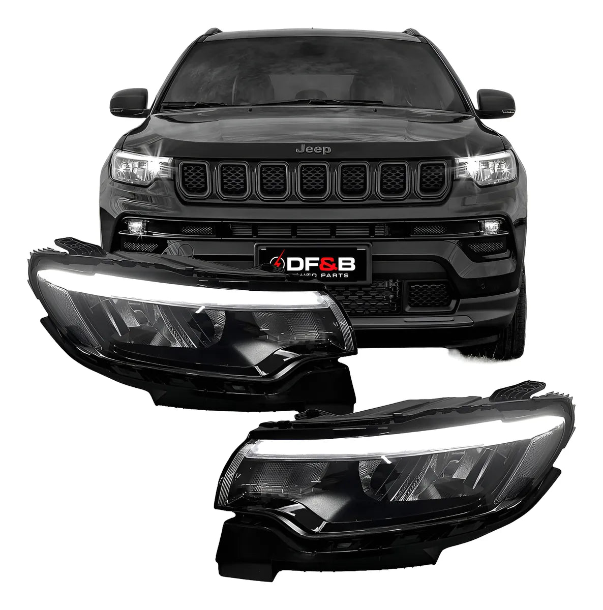 Farol Full Led Jeep Compass Frontal 2022 A 2024