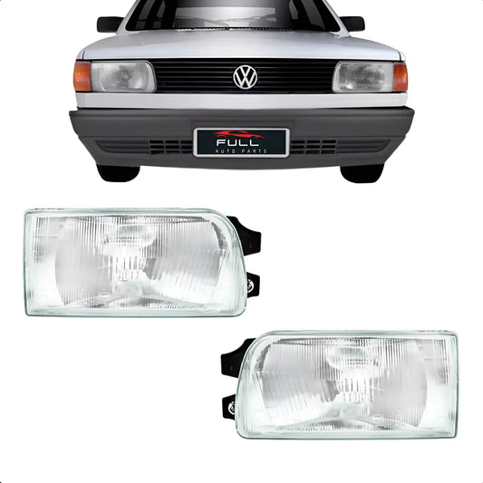 Par Farol Gol Saveiro G1 Quadrado 1991 A 1995 Lente Vidro