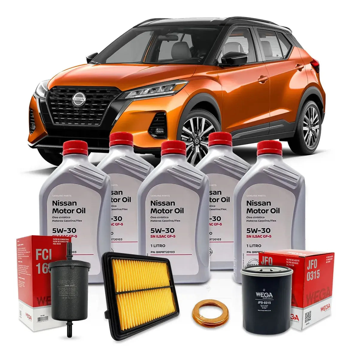 Kit Revisão Troca De Oleo 5w30 Nissan Kicks 1.6 2016 A 2025